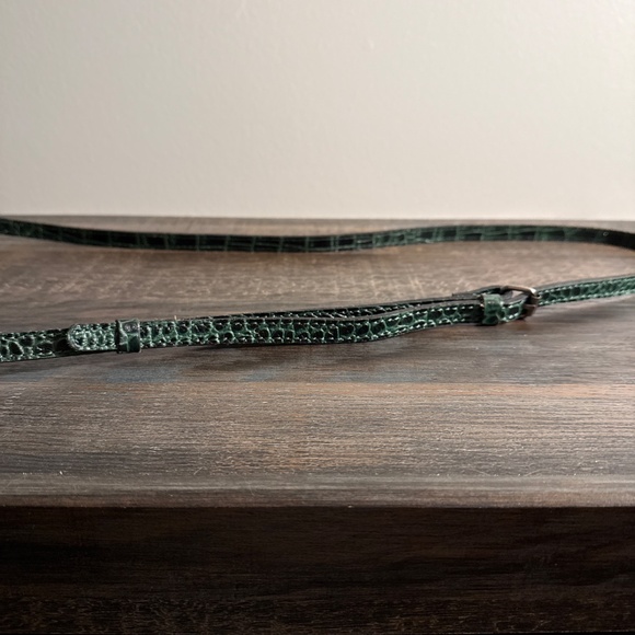 Patricia Nash Christmas pine green leather croc reptile crossbody & wallet bag - Picture 10 of 16